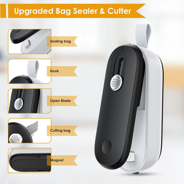 Solvix - Mini Bag Sealer 2-in-1 | Heat Seal & Cutter (Batteries Included)
