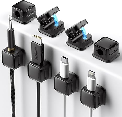 Solvix - Cable Organizer Clips 8-Pack | Adhesive Cable Management