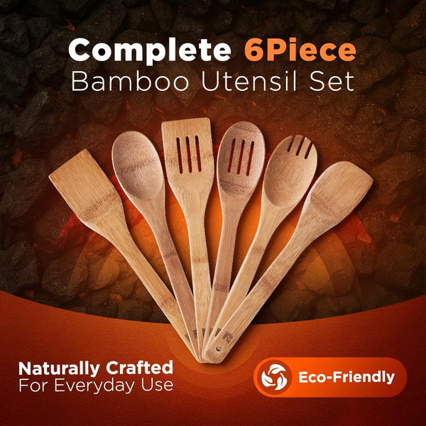 Solvix™ Bamboo Multifunction Kitchen Utensil Set